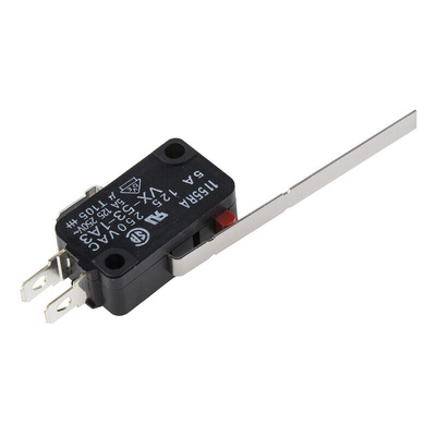 Omron Long Hinge Lever Micro Switch, Solder Terminal, 5 A @ 250 V ac, SPDT, IP40