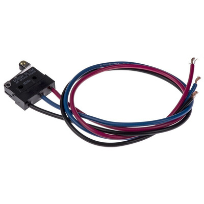 Omron Roller Lever Micro Switch, Pre-wired Terminal, 3 A @ 30 V dc, SPDT, IP67