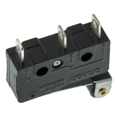 Omron Roller Lever Micro Switch, Solder Terminal, 10.1 A @ 250 V ac, SPDT, IP40