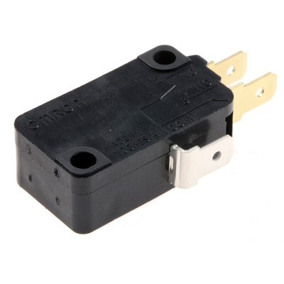 Omron Pin Plunger Micro Switch, Tab Terminal, 16 A @ 250 V ac, SP-CO, IP40