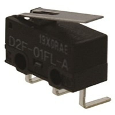 Omron Hinge Lever Micro Switch, Right Angle PCB Terminal, 100 mA @ 30 V dc, SPDT, IP40