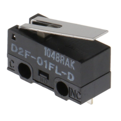 Omron Hinge Lever Micro Switch, Solder Terminal, 100 mA @ 30 V dc, SPDT, IP40