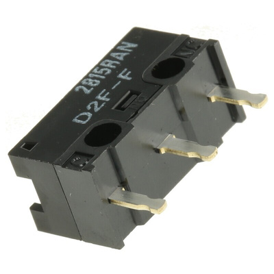 Omron Pin Plunger Micro Switch, PCB Terminal, 1 A @ 125 V ac, SPDT, IP40