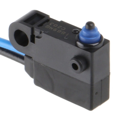 Omron Pin Plunger Micro Switch, Pre-wired Terminal, 2 A @ 12 V dc, SPST, IP67