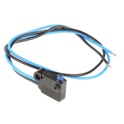 Omron Pin Plunger Micro Switch, Pre-wired Terminal, 2 A @ 12 V dc, SPST, IP67