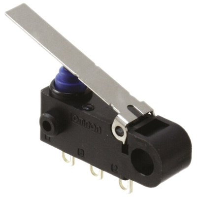 Omron Long Hinge Lever Micro Switch, Solder Terminal, 2 A @ 12 V dc, SPDT, IP67