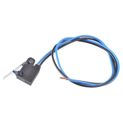 Omron Long Hinge Lever Micro Switch, Pre-wired Terminal, 2 A @ 12 V dc, SPST, IP67