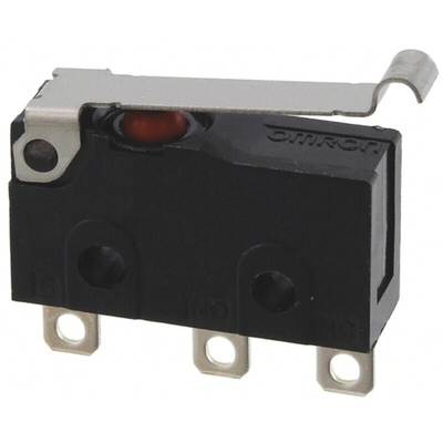 Omron Simulated Roller Lever Micro Switch, Solder Terminal, 100 mA @ 30 V dc, SPDT, IP67