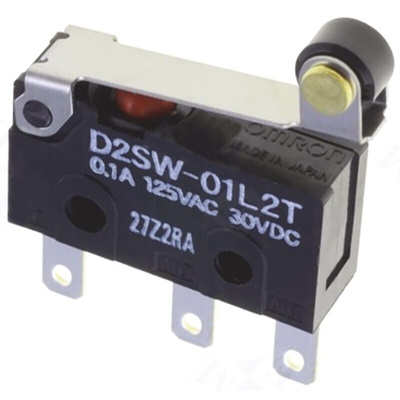 Omron Roller Lever Micro Switch, Tab Terminal, 3 A @ 30 V dc, SPDT, IP67