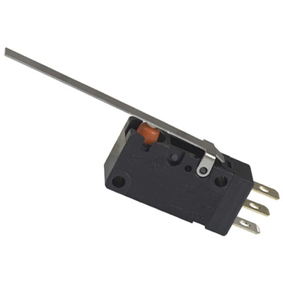 Omron Long Hinge Lever Micro Switch, Solder Terminal, 100 mA @ 30 V dc, SPDT, IP67