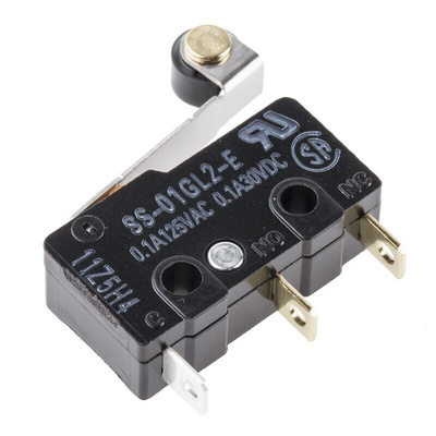Omron Roller Lever Micro Switch, Solder Terminal, 100 mA @ 30 V dc, SPDT, IP40