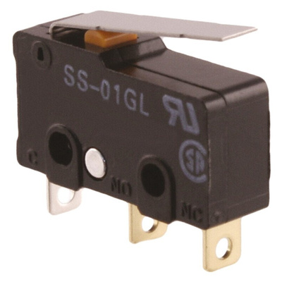 Omron Hinge Lever Micro Switch, Solder Terminal, 100 mA @ 30 V dc, SPDT, IP40