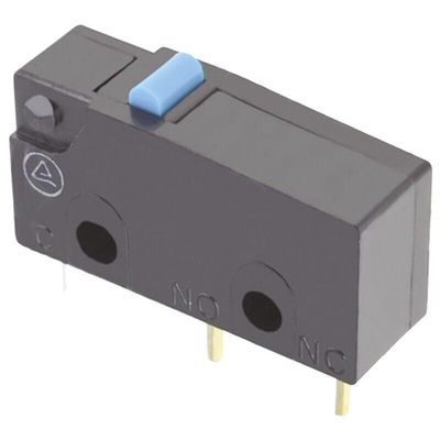 Omron Pin Plunger Subminiature Micro Switch, PCB Terminal, 5 A @ 125 V ac, SPDT, IP40