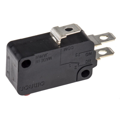 Omron Pin Plunger Micro Switch, Solder Terminal, 100 mA @ 30 V dc, SPDT, IP40