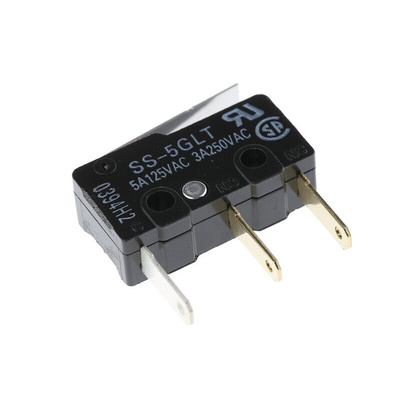 Omron Hinge Lever Micro Switch, Tab Terminal, 5 A @ 125 V ac, SPDT, IP40