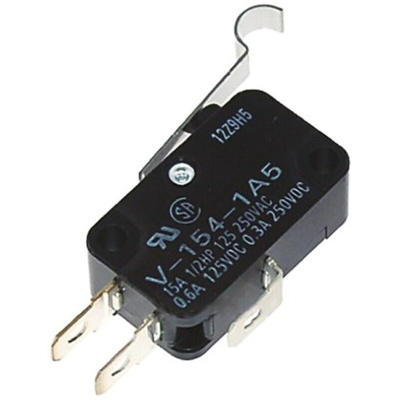 Omron Simulated Roller Lever Micro Switch, Solder Terminal, 5 A @ 250 V ac, SPDT, IP40