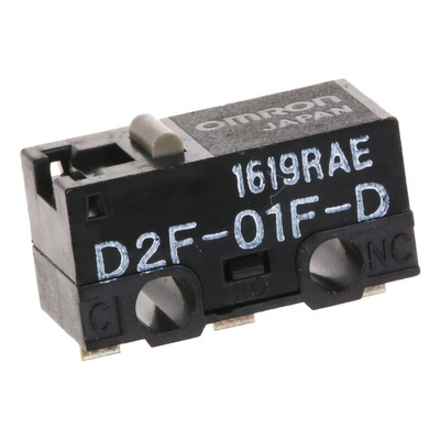 Omron Pin Plunger Micro Switch, Solder Terminal, 100 mA @ 30 V dc, SPDT, IP40