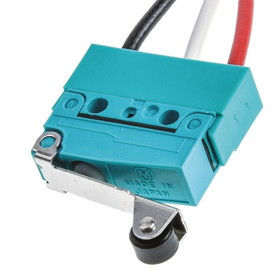 Panasonic Roller Lever Micro Switch, Pre-wired Terminal, 2 A @ 30 V dc, SP-CO, IP67