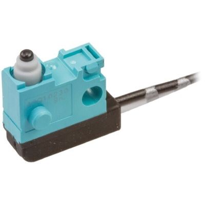 Panasonic Pin Plunger Micro Switch, Pre-wired Terminal, 100 mA @ 30 V dc, SPST, IP67