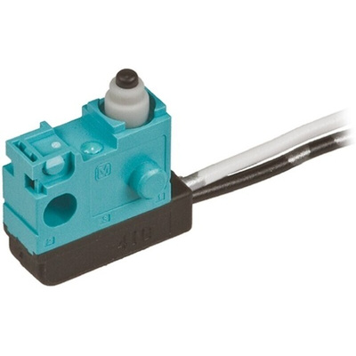 Panasonic Pin Plunger Micro Switch, Pre-wired Terminal, 100 mA @ 30 V dc, SPST, IP67