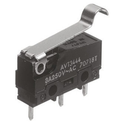 Panasonic Simulated Roller Lever Micro Switch, PCB Terminal, 3 A @ 250 V ac, SP-CO, IP40