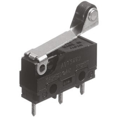 Panasonic Roller Lever Micro Switch, PCB Terminal, 3 A @ 250 V ac, SP-CO