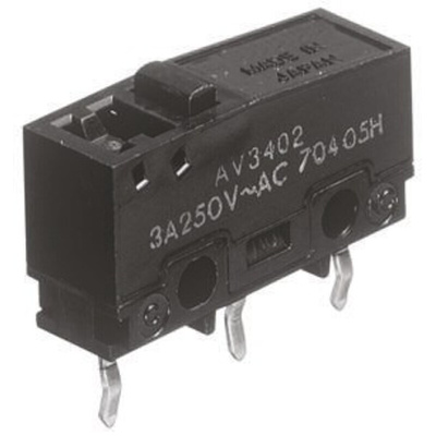 Panasonic Pin Plunger Micro Switch, PCB Terminal, 3 A @ 250 V ac, SP-CO