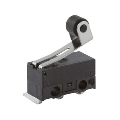 ZF Roller Lever Micro Switch, Right Angle PCB Terminal, 50 mA @ 30 V dc, SPDT