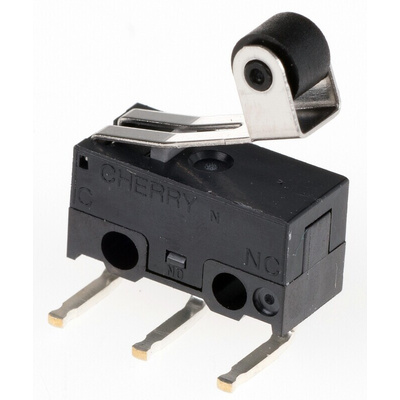 ZF Roller Lever Micro Switch, Left Angle PCB Terminal, 3 A @ 125 V ac, SPDT