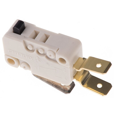 ZF Button Micro Switch, Tab Terminal, 100 mA @ 250 V ac, SPDT