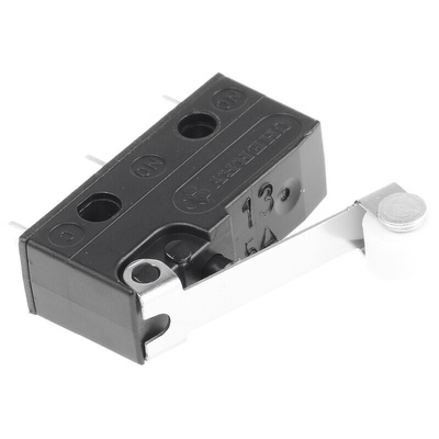 ZF Roller Lever Micro Switch, Solder Terminal, 10.1 A @ 250 V ac, SPDT