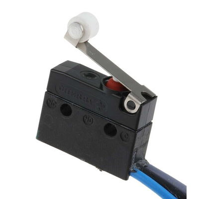 ZF Short Roller Lever Micro Switch, Pre-wired Terminal, 6 A @ 250 V ac, SPDT, IP6K7
