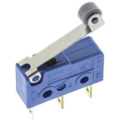 Marquardt Roller Lever Micro Switch, Tab Terminal, 5 A @ 250 V ac, SP-CO, IP00, IP40