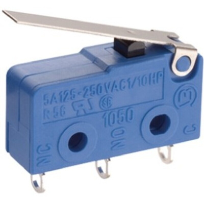 Marquardt Hinge Lever Micro Switch, Solder Terminal, 5 A @ 250 V ac, SP-CO, IP00, IP40