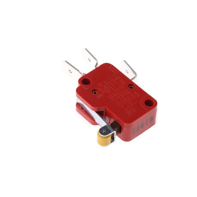 Marquardt Roller Lever Micro Switch, Tab Terminal, 10 A @ 250 V ac, SP-CO