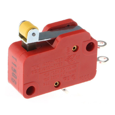 Marquardt Roller Lever Micro Switch, Solder Terminal, 10 A @ 250 V ac, SP-CO