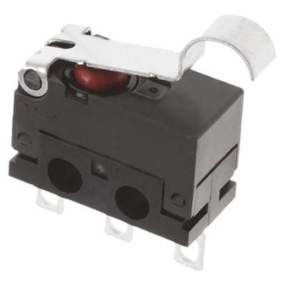 Omron Simulated Roller Lever Micro Switch, Solder Lug Terminal, 100 mA @ 30 V dc, SP-CO, IP6X