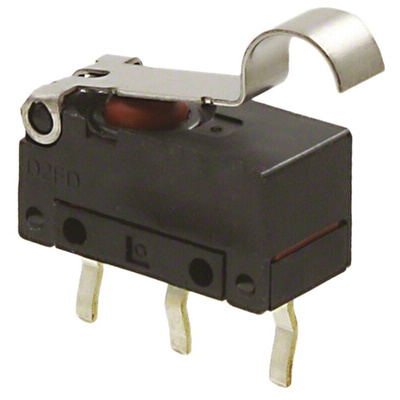 Omron Simulated Roller Lever Micro Switch, Pc Pin Terminal, 100 mA @ 30 V dc, SP-CO, IP6X