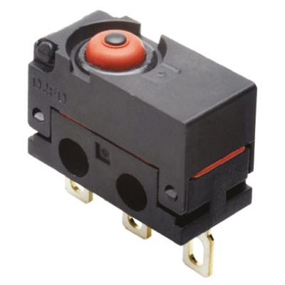 Omron Pin Plunger Micro Switch, Solder Lug Terminal, 2 A @ 30 V dc, SP-CO, IP6X
