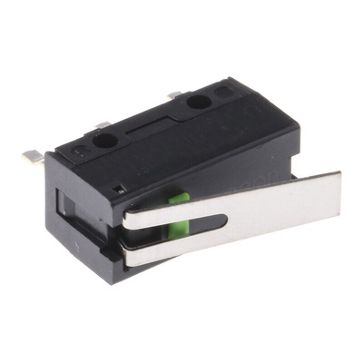 Omron Hinge Lever Micro Switch, PCB Self-Clinching Terminal, 100 mA @ 5 V dc, SPST, IP40