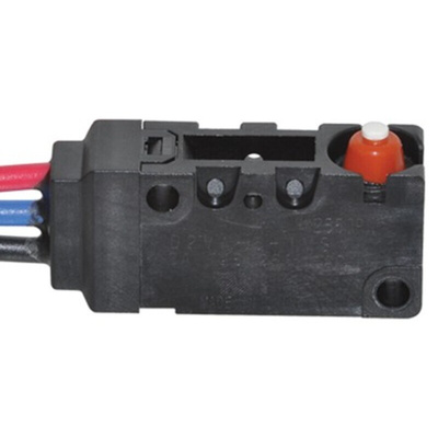 Omron Pin Plunger Micro Switch, Wire Lead Terminal, 3 A @ 125 V ac, SP-CO, IP67