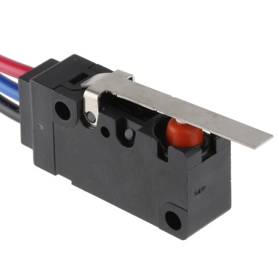 Omron Hinge Lever Micro Switch, Wire Lead Terminal, 3 A @ 125 V ac, SP-CO, IP67