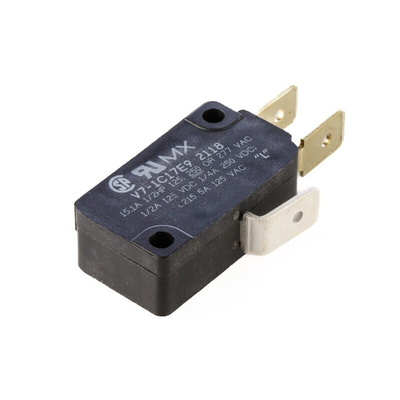 Honeywell Pin Plunger Micro Switch, Quick Connect Terminal, 15 A, SP-CO