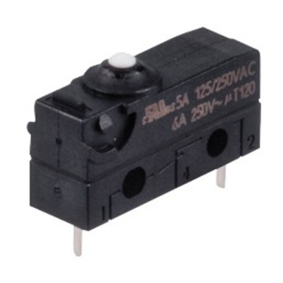 C & K Pin Plunger Snap Action Micro Switch, Solder Terminal, 5 A @ 125 / 250 V ac, 6 A @ 250 V ac, SP-CO, IP67