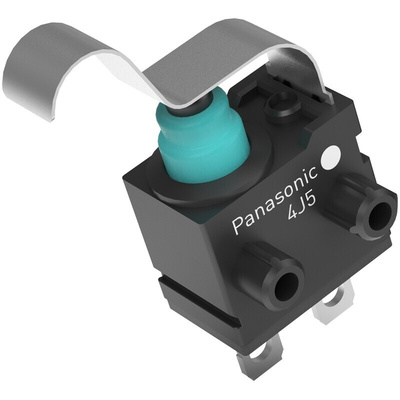 Panasonic Simulated Roller Lever Snap Action Micro Switch, Wire Lead Terminal, 50mA at 16V DC, SPST, IP67