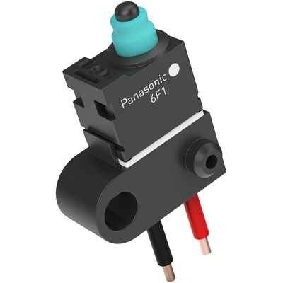 Panasonic Pin Plunger Snap Action Micro Switch, Wire Lead Terminal, 50mA at 16V DC, SPST, IP67