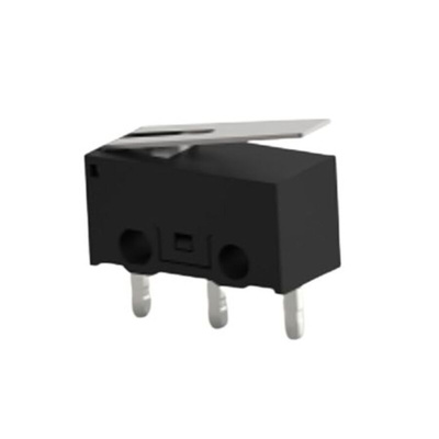 TE Connectivity Lever Snap Action Micro Switch, PCB Terminal, 0.1A at 30VDC, SPDT