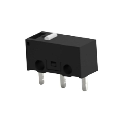 TE Connectivity Pin Plunger Snap Action Micro Switch, PCB Terminal, 3A at 125VAC, SPDT