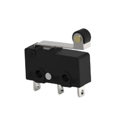 TE Connectivity Wheel Snap Action Micro Switch, Solder Terminal, 3A at 30VDC, 3A at 250VAC, 5A at 125VAC, SPDT