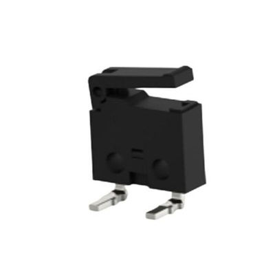 TE Connectivity Lever Snap Action Micro Switch, Left Angle PCB Terminal, 0.5A at 30VDC, SPST